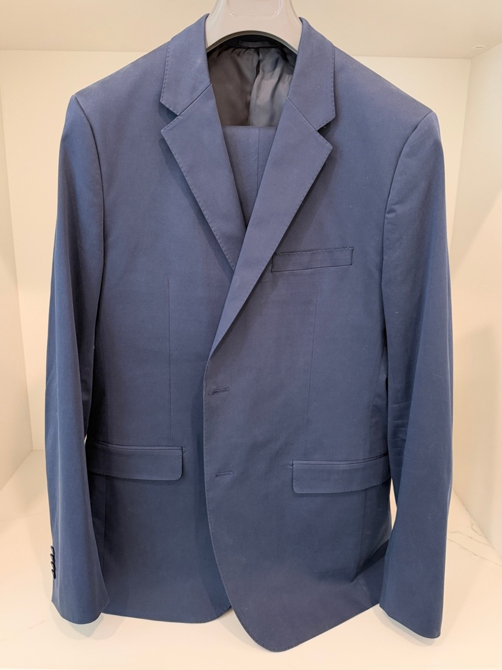 Theory Navy Stretch Cotton Suit | Size 44L